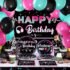 Tik Tok Party Supplies,93pcs Birthday Party Decorations&Tik Tok Tableware Set- Plates Cups and Napkins Tablecloth Balloons etc