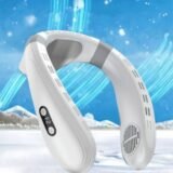 New Portable Neck Fan 5200mAh Neck Air Conditioner Rechargeable Semiconductor Cooling Fan Outdoor Personal Fan Wearable Cooler