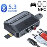 NFC Bluetooth 5.3 Audio Receiver 3.5mm AUX RCA USB U-Disk TF HIFI Stereo Music Wireless Adapter With Mic For Car Kit Speaker