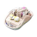 Notebook Luminous Transparent Mouse Wireless Bluetooth Three-Mode Charging Ergonomic Magnetic Doll Mouse For Tablets Laptop