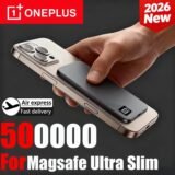 OnePlus Ultra-thin 500000mAh Mobile Power Bank For MagSafe Magnetic Wireless Fast Charge Portable Electronic Display For iPhone
