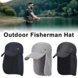 Outdoor fishing Fisherman hat Adjustable camping trip cap cape protection neck UV sun breathable extended edge R1P8