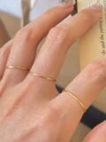 Peri’sbox 0.5mm Extremely Thin Stainless Steel Anti-Tarnish Rings for Women Fashion Simple 18K Pvd Gold Plated Ring Office Style