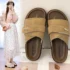 Round-toe Pleated Retro Simple Slip-on High-heel Loafers Women