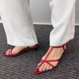 Pointed Toe Women’s Sandals Mid Heels Buckle Sexy Shoes 2025 Fad New Trend Designer Pumps Dress Party Summer Sandalias De Mujer