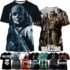 Fashion Hot Sales Personality Fun Sky graphic t shirts For Men New Casual Three-dimensional Vortex Printed Oversized O-neck Tees