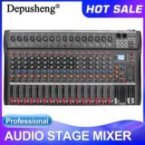 Professional 16-Channel Audio Mixer Depusheng DX16 Advanced Sound Control for Studio and Live Performances, Perfect for DJ and