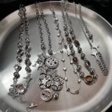 Punk Retro Button Star Pendant Necklace Trendy Delicate Silver Color Unisex Choker Personalised Luxury Jewelry for Women