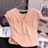 Faionable Ruffle Sve Hollow out ort Sve T-irt Women Summer Trendy Youthful Loose Slimming Beautiful Print Top