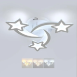 room Ceiling Light, 3 Light Mode 3000K/4500K/6000K White Acrylic Close to Ceiling Light Fixtures, Stars Cartoon Flush Mount Cei