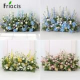 Rose Delphinium Flower Row Wedding Artificial Table Floral Commercial Plaza Partition Hotel Scene Layout Floor Flowers Decor