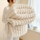 ROSEKIND Blankets 3 Size for Bed, 302GSM Soft & Warm Fleece Blanket, Decorative plush winter throw blanket for all season