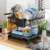 Rustproof Stainless Steel Dish Drying Rack, 2-Tier Large Dish Rack For Kitchen Countertops,With Utensil Holder
