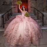 Skallean Exquisite Quinceanera Dresses for Girl Beads Appliques Off the Shoulder Vestidos De 15 Quinceanera Customized