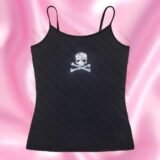 Skull Rhinestones Crop Tops Women Grunge Clothes Y2k Aesthetic Clothing Summer Emo Women’s Corset Harajuku 90s Clothes Vintage