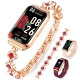 Smart Watch for Women, Answer/Make Calls, with Blood Oxygen CounHeart Rate Sleep Monitor, Exquisite Gemstone Design Smart Watch