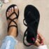 2025 Summer Brand Thick Heel Women Flat Sandals Double Strap Metal Buckle Decoration Open Toe Daily Vacation Lady Beach Shoes