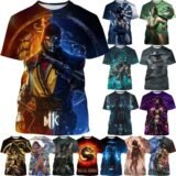 Summer Hot Selling Mortal Kombat Game 3D Print T Shirt Short Sleeve Street Style Cool Men’s Casual T-Shirt Tees Male Streetwear