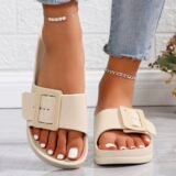 Summer Women Slippers Lightweight Buckle Thick Sole Slip-On Platform Sandals ladys Soft EVA Outdoor Beach Shoes