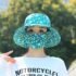 Summer Women Sun Hat UV Protection Wide Brim Floral Print Fisherman Hat for Outdoor Beach Riding Gardening Face Shading