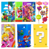 Super Bros Gift Bag Birthday Party Decor Marios Plastic Candy Box Peach Princess Baby Shower Children’s Party Supplies Toy Gift