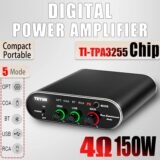 TEYUN 2*150W Mini HIFI Stereo Sound Power Amplifier 5 Input Bluetooth Optical fiber Coaxial PC Audio Amp for Home Party X200