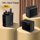 Total 120W USB/PD Mobile Phones Charger USB Type C Quick Charger 3.0 For iPhone Xiaomi POCO Samsung USB-C Fast Charger EU/US/UK