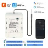 Tuya Smart Temperature Switch 16A 3000W with Energy Consumption Monitoring Intelligent Thermostat Compatible with Alexa Google