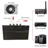 Ultra-compact Phono Preamp PreAmp Preamplifier with Level Volume Control 2xRCA Input 2xRCA Output 1/4″ TRS Output TRS Interface