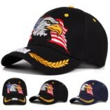 Unisex USA Eagle Embroidery Baseball Caps Spring Autumn Outdoor Adjustable Casual Hats Dad Hat Sunscreen Hat