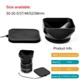Universal 30/30.5/37/46/52/58mm Wide Angel Lens Hood For Camera And DV With Cover