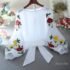 Pure Cotton Back Hollow Bow Tie Slim Crop Short Sleeve T-Shirt Women Summer Unique Top