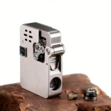 Vintage Mechanical Ejecting Kerosenes Lighter Refillable Mini Cool Windproof Oil Lighter Unique Retro Petrol Lighter Long Lastin