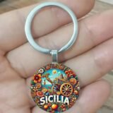 Vintage Sicilian scenery keychain Sicilian carriage perfect housewarming gift