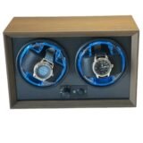 Watch Winder for Rolex Automatic Watches Two Slots Display Case Chain Watchwinder Box New Blue LED Light 5 Gear Adjustment