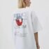Duck Russian Letter Print American Cotton Short Sleeve Oversized T Shirt Women Summer High Street Europe Loose Graphic T Shirts