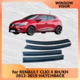 Window Visor for RENAULT CLIO 4 BH/KH 2012 2013 2014 2015 2016 2017 2018 2019 HATCHBACK Weathershied Door Visor Wind Sun Rain