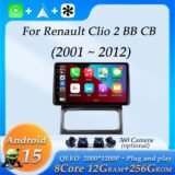 Wireless CarPlay for Renault Clio 2 BB CB 2001 – 2012 GPS Navigation Car Radio Video Audio Multimedia Player BT DSP Stereo WiFi
