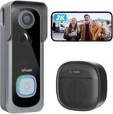Wireless Doorbell Camera with 2K HD, Motion Detection, Two-Way Talk, Free Cloud Storage, Easy Setup for Home Security