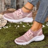 Women’s Casual Breathable Fashionable Knitted Shoes Lightweight Soft Bottom Sock Shoes Large Size Spring New Arrival