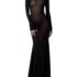 Tossy Black Lace Printed Long Dress For Women V-Neck Backless Slim Patchwork Spaghetti Party Dress Female Summer Bodycon Dress