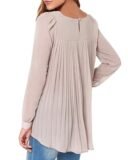 Women Sexy Casual Loose Chiffon Blouse Long Sleeve Solid Crimp Shirts