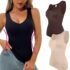 Women’s Sexy Bodysuits Square Collar Solid Black Knit Casual Basic Bodysuits Summer Broadcloth Ribbed Slim Ruffles Tops Women