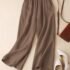 Women Loose Striped Drawstring Pants Wide Leg Trousers with Pockets Easy Summer Casual Home Wear